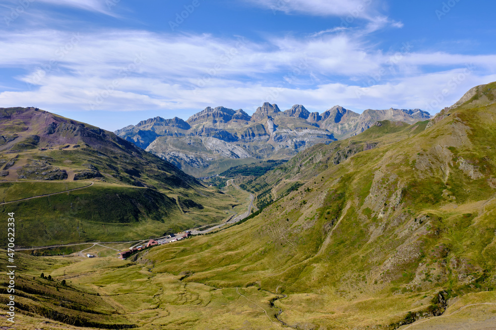 Nature landscape in the mountains with a blue sky with clouds Nature landscape in the mountains with a blue sky with clouds