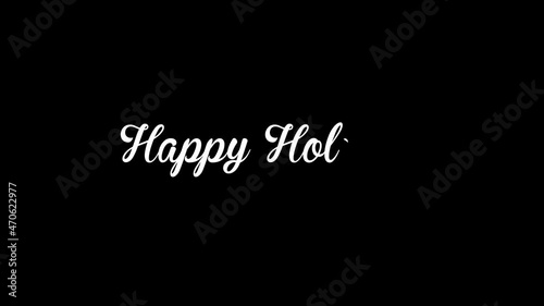 Happy holidays text writing animation (mov, transparent background ).