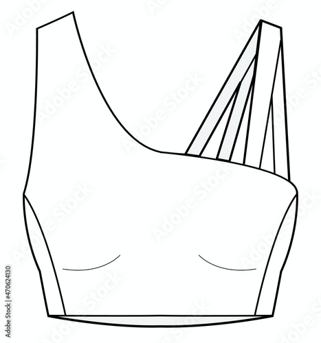 women asymmetric crop bra vector illustration