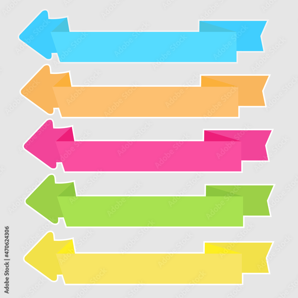 Colorful sticker arrow head banner ribbon Colorful sticker arrow head banner ribbon
