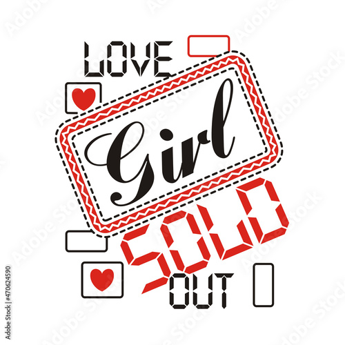 love girl vector illustration editable - romance quotes best for print on shirt
