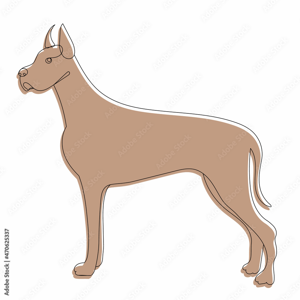 Obraz premium dog sketch drawing, vector, isolated