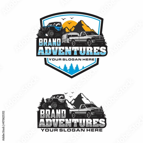 utv and pickup truck adventure logo photo