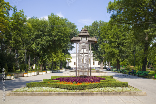 Wooden cross in the center of Chisinau, Moldova