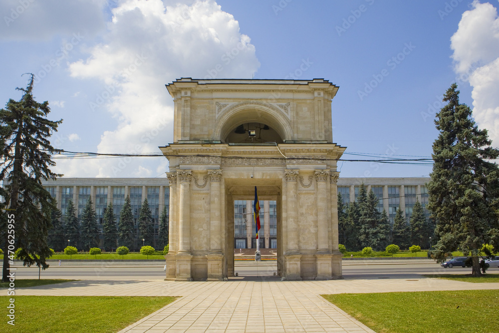 Triumphal arch in Chisinau, Moldova	