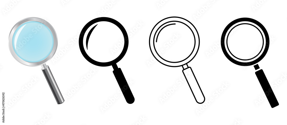 Magnifier vector. Magnifier vector.