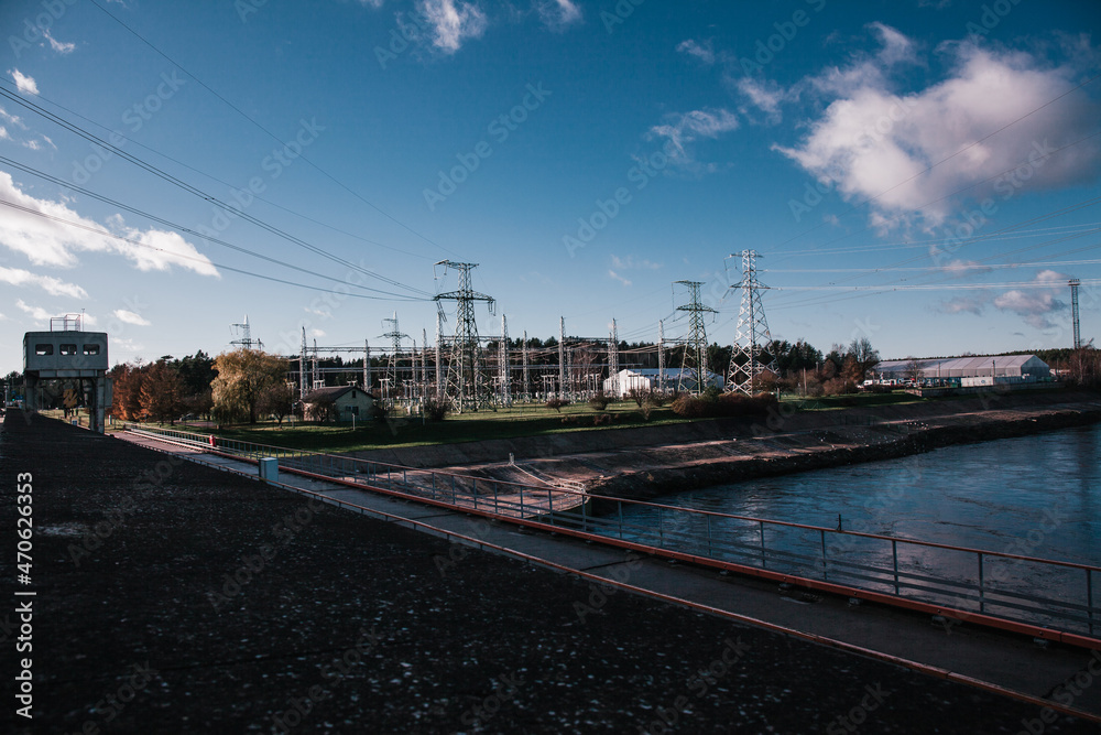 Electric station on Daugava river in Riga