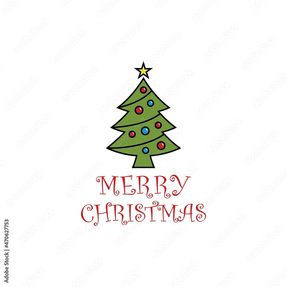 Christmas Tree Illustration Design Vector. Decorations elements, Frames, Ornaments, Design for greeting cards or to printing. Typographic Merry Christmas. Christmas Tree Illustration Design Vector. Decorations elements, Frames, Ornaments, Design for greeting cards or to printing. Typographic Merry Christmas.