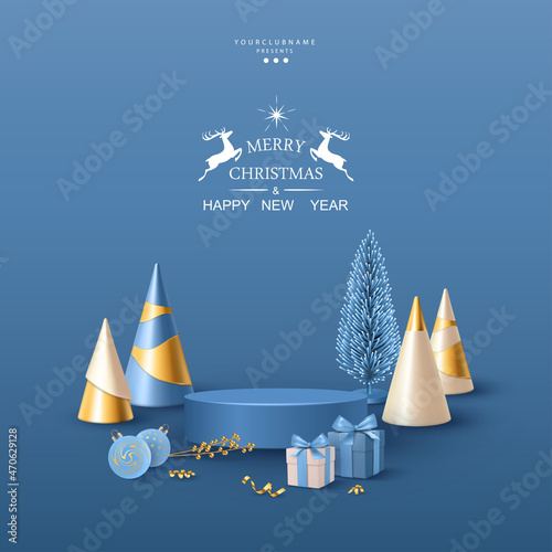 Merry Christmas and Happy New Year banner