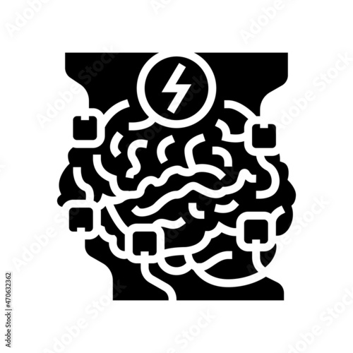 functional neurosurgery glyph icon vector. functional neurosurgery sign. isolated contour symbol black illustration