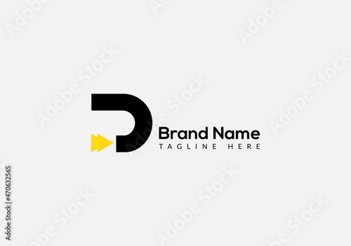 Abstract D letter modern initial logo design photo