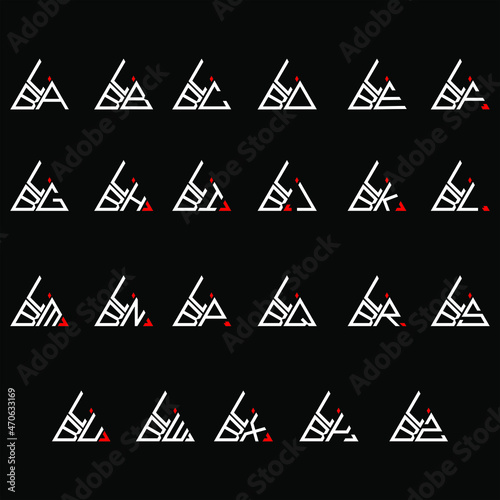 LBA to LBZ letter logo creative design, Multiple triple letter logo design photo