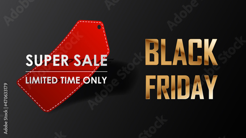 Black Friday sale banner background template.