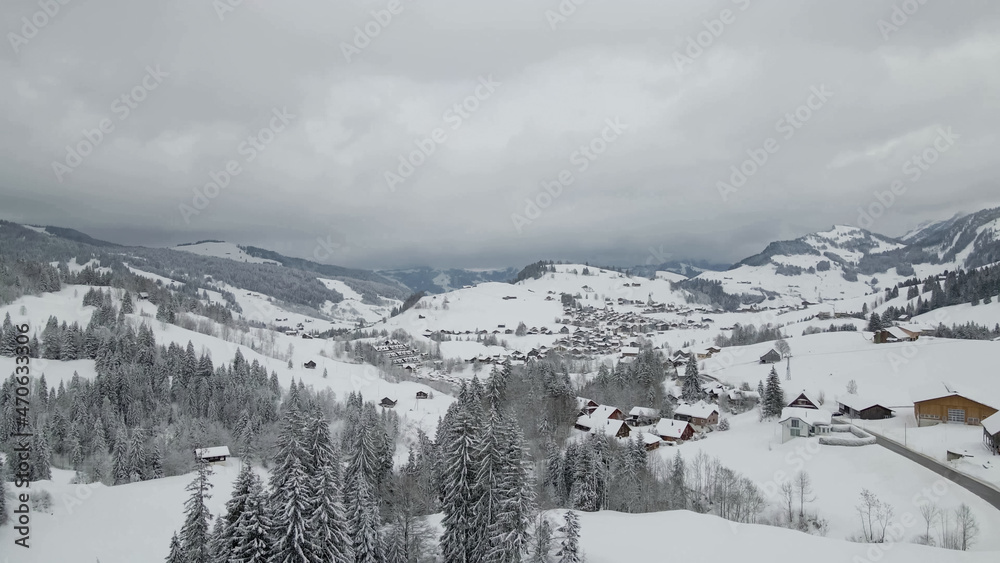 Oberiberg im Winter, Schwyz, Schweiz