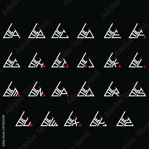 LEA to LEZ letter logo creative design, Multiple triple letter logo design