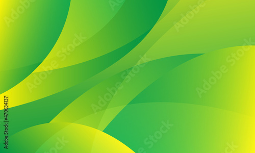 Abstract green and yellow background with waves. Vector illustration © hero mujahid