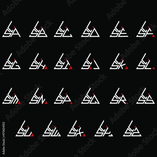 LSA to LSZ letter logo creative design, Multiple triple letter logo design photo