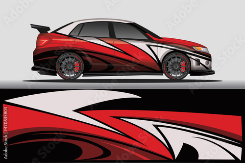 Car livery wrap decal  rally race style vector illustration abstract background