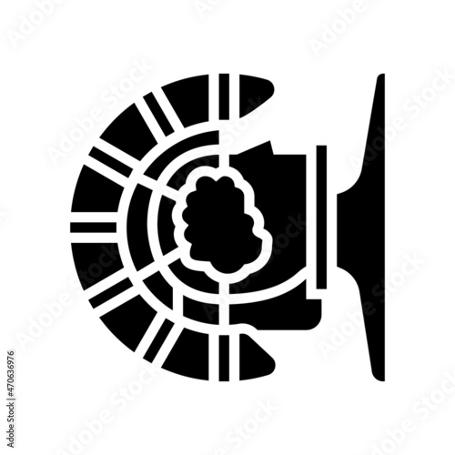 stereotactic radiosurgery glyph icon vector. stereotactic radiosurgery sign. isolated contour symbol black illustration