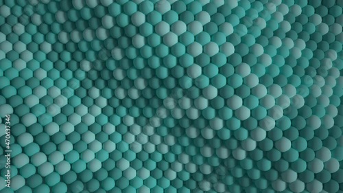 Balloons create a wave plane. Green blue reigns supreme as the background for a business presentation. Soft texture. Looped 3d animation of rendering balls.