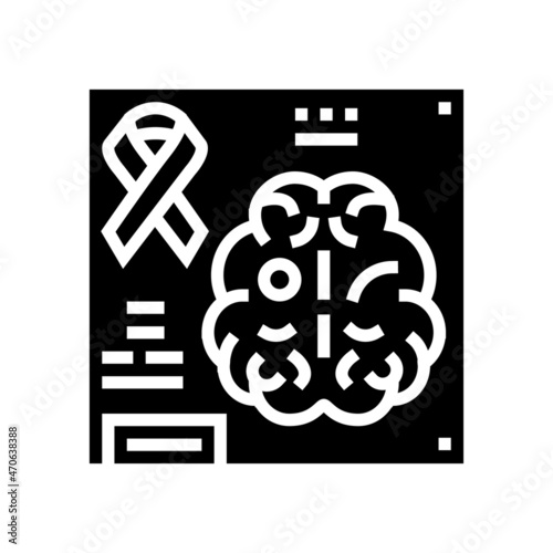 neuro-oncology researching glyph icon vector. neuro-oncology researching sign. isolated contour symbol black illustration