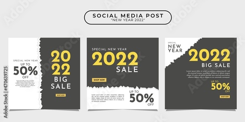 2022 happy new year social media post design template collection for banner  poster  advertising  etc.