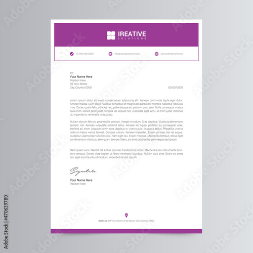 Clean and Corporate Letterhead Template Design