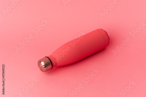 Pink canteen isolated on pink background photo