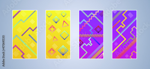 Abstract modern background. Geometric shapes and lines. Colorful gradient vector texture