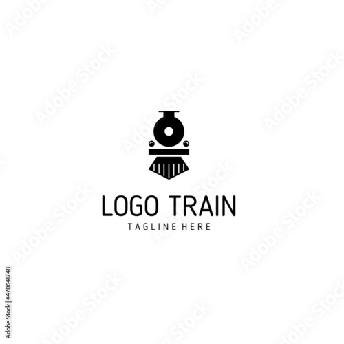 Train Logo classic modern vintage simple coal engine locomotive,