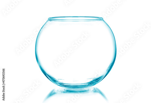 Empty fishbowl without water, isolated on white