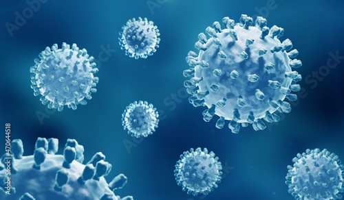 3d illustration of hepatitis B viruses photo