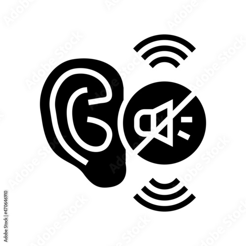 hearing loss glyph icon vector. hearing loss sign. isolated contour symbol black illustration