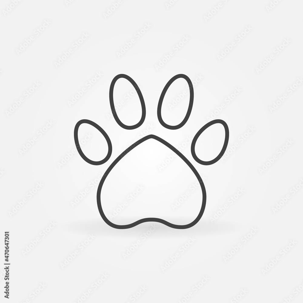 Pet Paw Print vector linear concept icon or symbol Pet Paw Print vector linear concept icon or symbol
