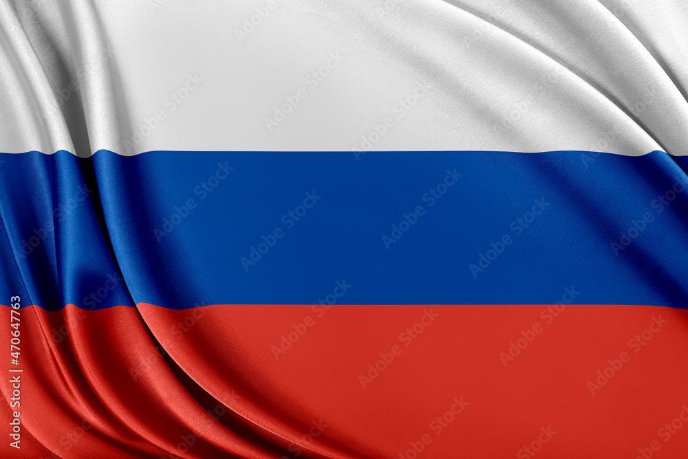 Russia flag. Flag with a beautiful glossy silk texture. Russia flag. Flag with a beautiful glossy silk texture.