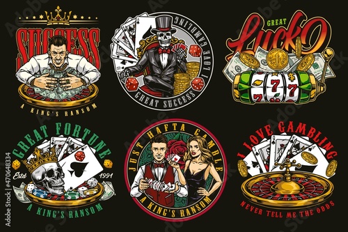 Gambling vintage labels