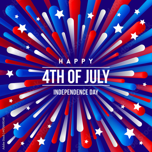 4th July Independence Day Greeting Design