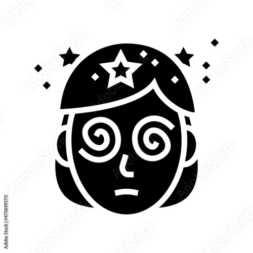dizziness patient glyph icon vector. dizziness patient sign. isolated contour symbol black illustration