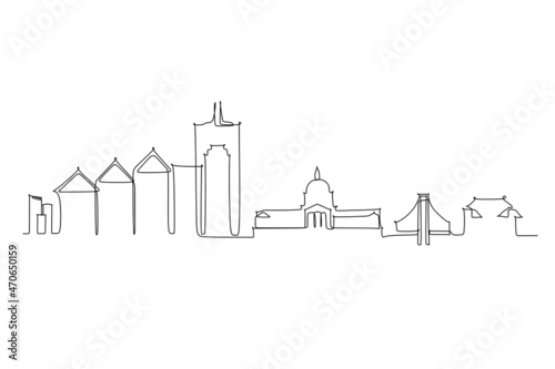 Continuous line drawing of Washington DC USA. Simple line drawing for wall decoration or illustration