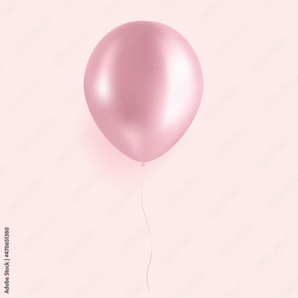 Pink ballon isolated on soft background. Realistic 3d ballon. Pink ballon isolated on soft background. Realistic 3d ballon.