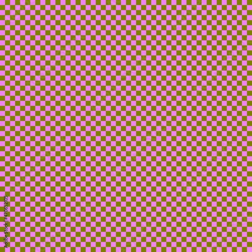 Checkerboard with very small squares. Olive and Violet colors of checkerboard. Chessboard  checkerboard texture. Squares pattern. Background.