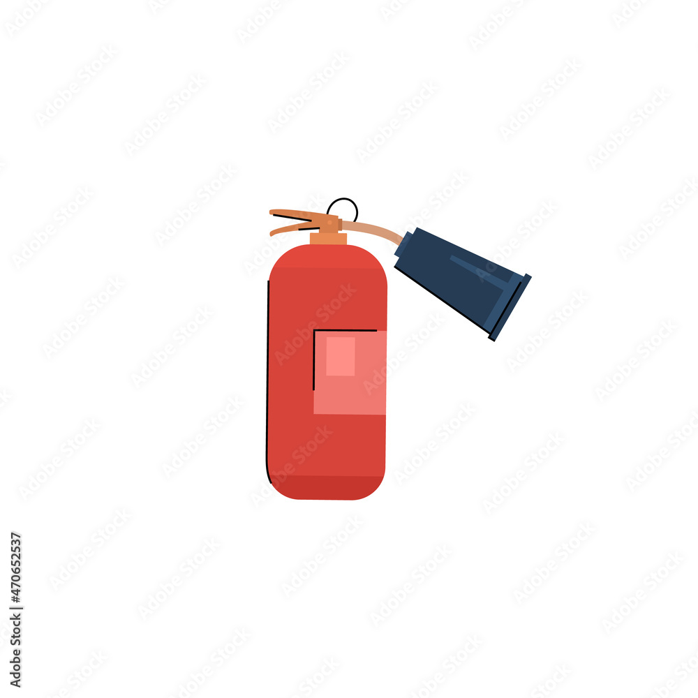 Firefighter fire extinguisher cartoon icon, flat vector illustration ...