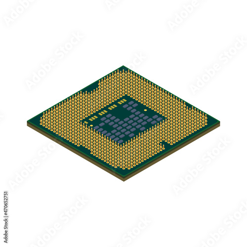 CPU Socket Isometric Composition