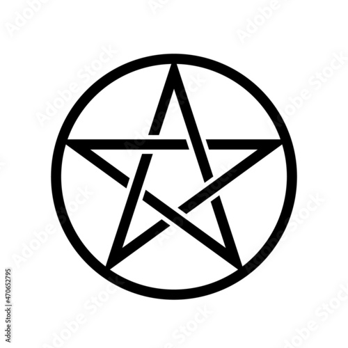 Pentacle glyph icon. Clipart image isolated on white background