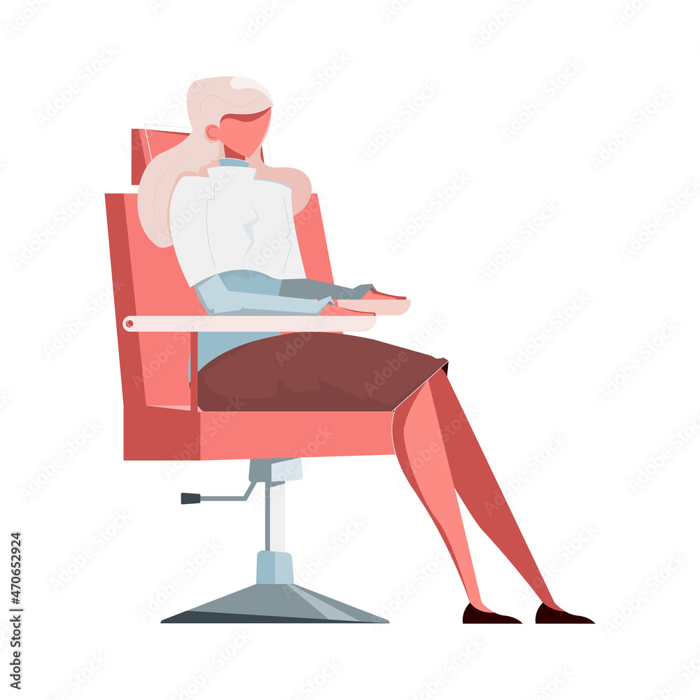 Fototapeta premium Barbershop Female Client Composition