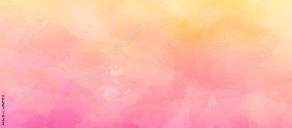 orange watercolor digital art painted paper texture background vector illustration. Orange watercolour painting soft textured on wet white paper background, Abstract orange watercolor illustration.