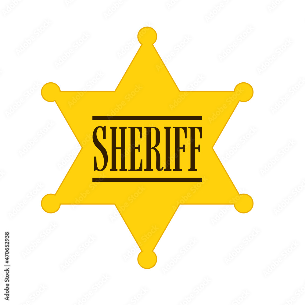 Sheriff star badge icon. Clipart image isolated on white background