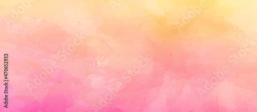orange watercolor digital art painted paper texture background vector illustration. Orange watercolour painting soft textured on wet white paper background, Abstract orange watercolor illustration.