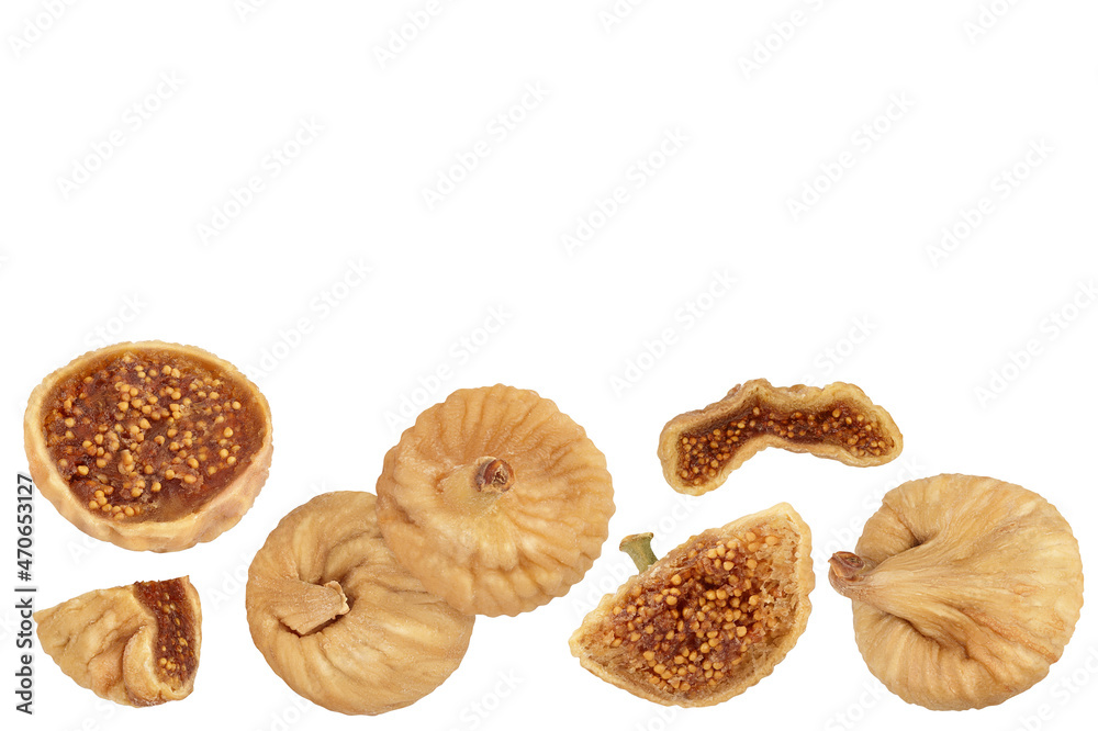 dried fig isolated on white background with clipping path and full depth of field. Top view with copy space for your text.. Flat lay dried fig isolated on white background with clipping path and full depth of field. Top view with copy space for your text.. Flat lay