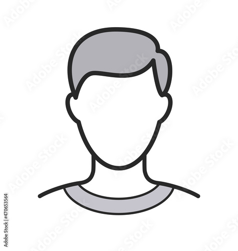 simple human male head outline